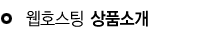 웹호스팅상품소개